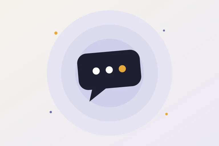 Une bulle de conversation avec trois points