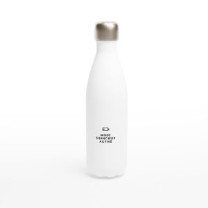 Gourde inox imprimée avec la phrase « Mode silencieux activé », rendu de fabrication